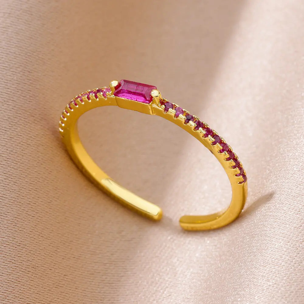 Winzige grüne Zirkon-Rundringe für Frauen, geometrischer Edelstahlring, luxuriöser Hochzeits-Weihnachtsschmuck, Geschenk, kostenloser Versand