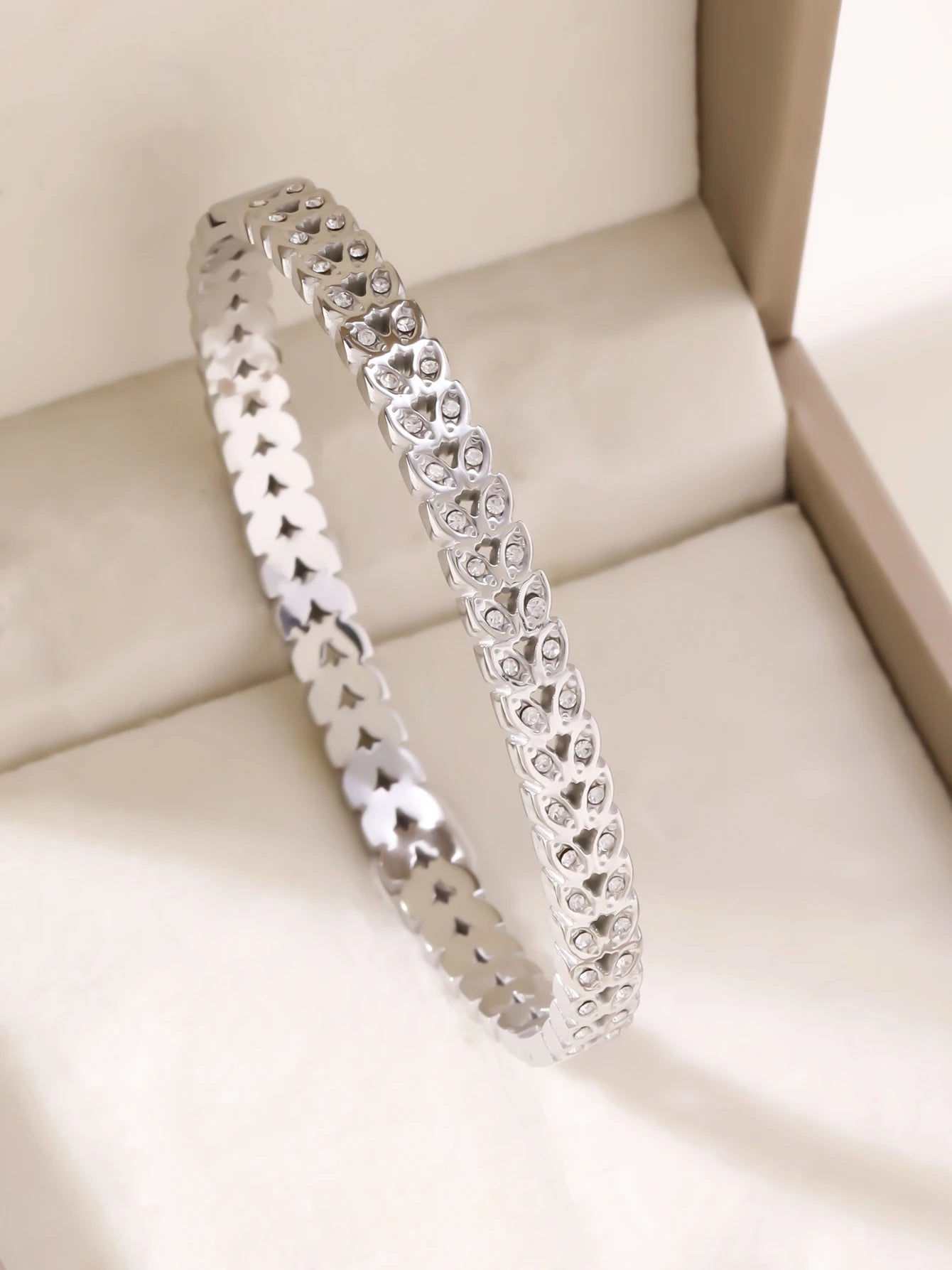 1 Stück/Set Damen Hochzeitsschmuck Party Feiertag Valentinstag Geschenk Edelstahl Armband 18K vergoldet Armband