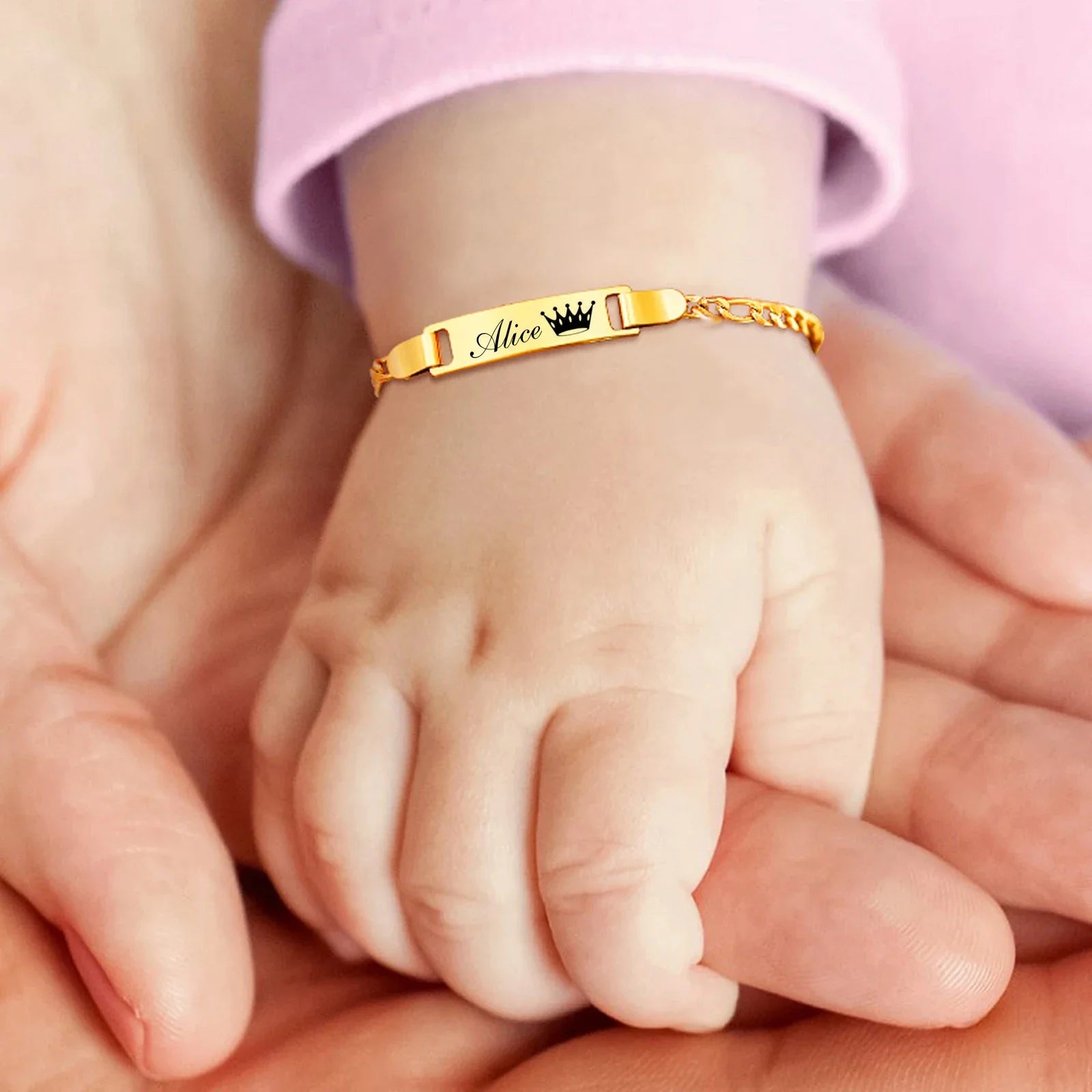 Personalisierte Baby-Namensarmbänder, antiallergisch, Edelstahl, Taufarmreif, Schmuck, individuelle Geschenke für Jungen und Mädchen, Familie, Liebe