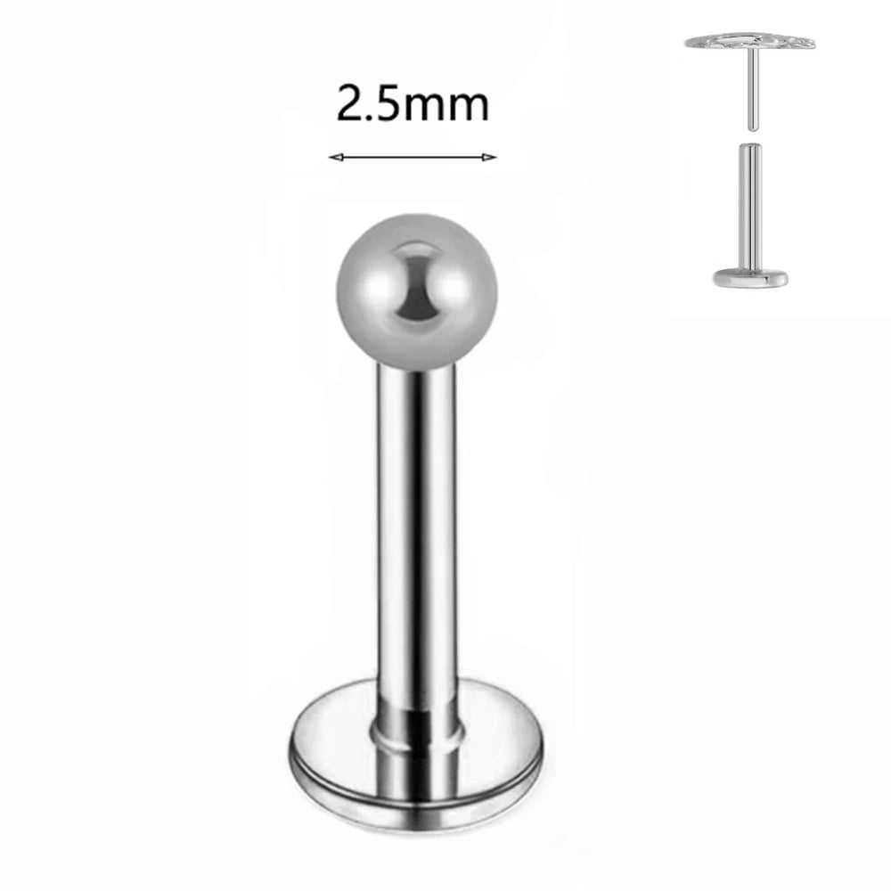 ASTM F136 G23 Titan Labret Piercing Seestern Ohrstecker Biene Blatt Push-In CZ Gewindeloser Knorpel 16/18/20G Körperschmuck