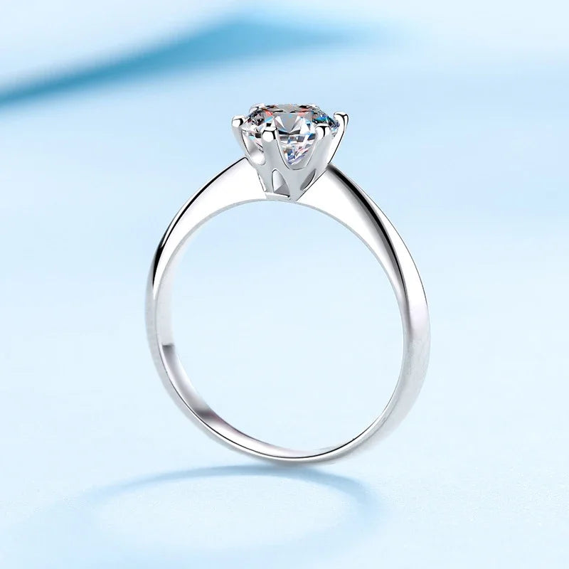 NeeTim 1 Karat D-Farbe Moissanit Diamant Ehering für Frauen 925er Sterling Silber Fingerband Edler Schmuck mit Zertifikat