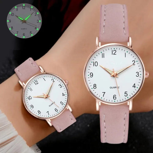 Modeuhr Für Frauen Leder Quarzuhren Damen Luxus Hintergrundbeleuchtung Armbanduhr Uhr relogio feminino