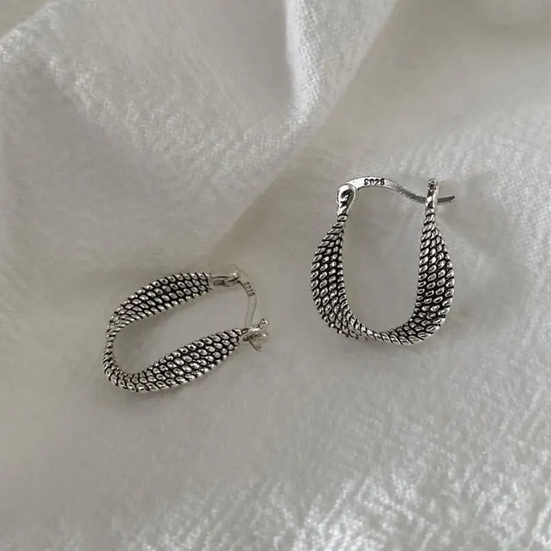 925 Sterling Silber "Fried Dough Twists" Verlobungs-Ohrstecker für Damen Elegante Hochzeit Luxus Schmuck Accessoires Argent 925