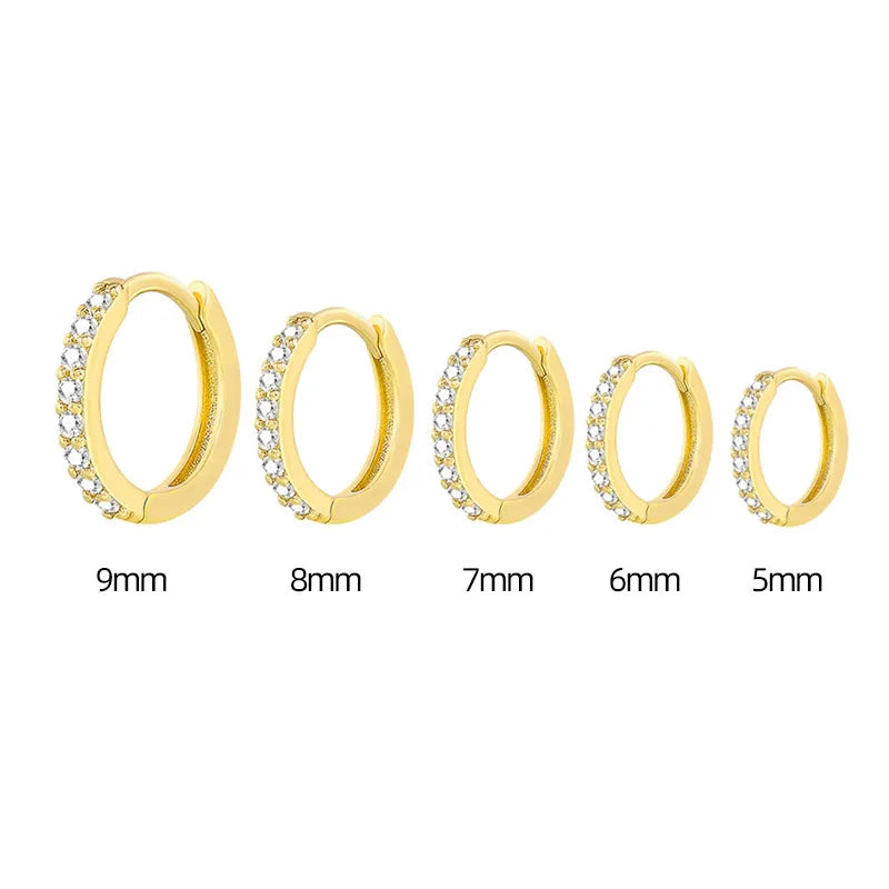 2 Stück Edelstahl Minimal Kristall Zirkonia Creolen Gold Silber Farbe Kleine Huggie Knorpel Ohrring Piercing Schmuck