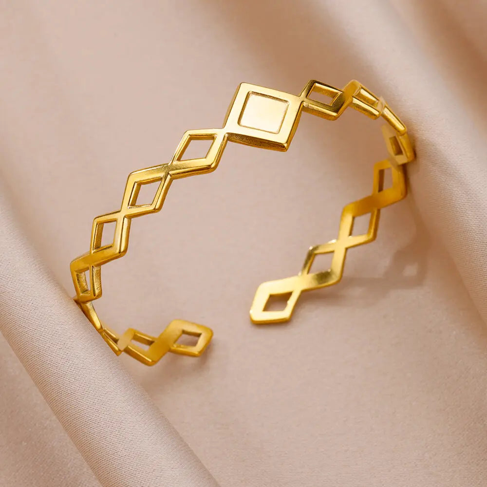 Schlangen Armreif Armband für Damen Edelstahl Vergoldet Öffnungsarmreif Tier Ästhetischer Schmuck pulseras mujer