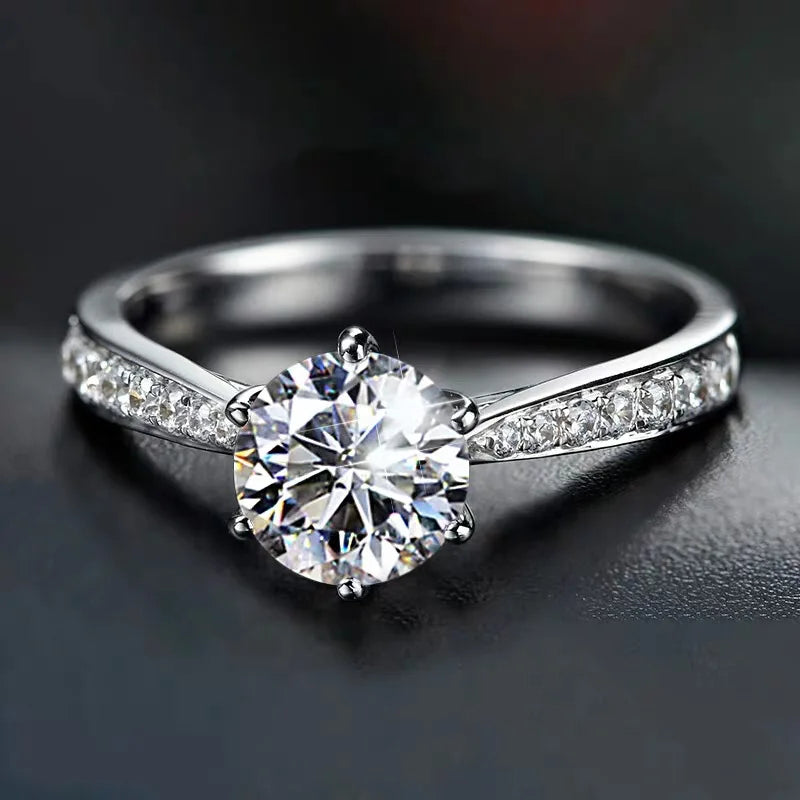 925 Sterling Silber Zirkon Verstellbare Verlobungsringe für Frauen Hochzeit Elegante Schmuck Damen Accessoires Geschenke