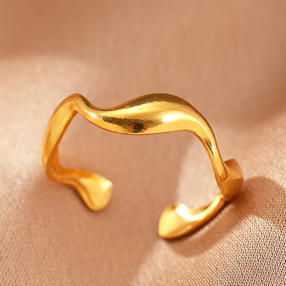 Edelstahlringe Schlichter Geometrischer Modeschmuck Vintage Fein Verstellbare Offene Ringe Für Frauen Schmuck Hochzeiten Geschenke Neu Trendy
