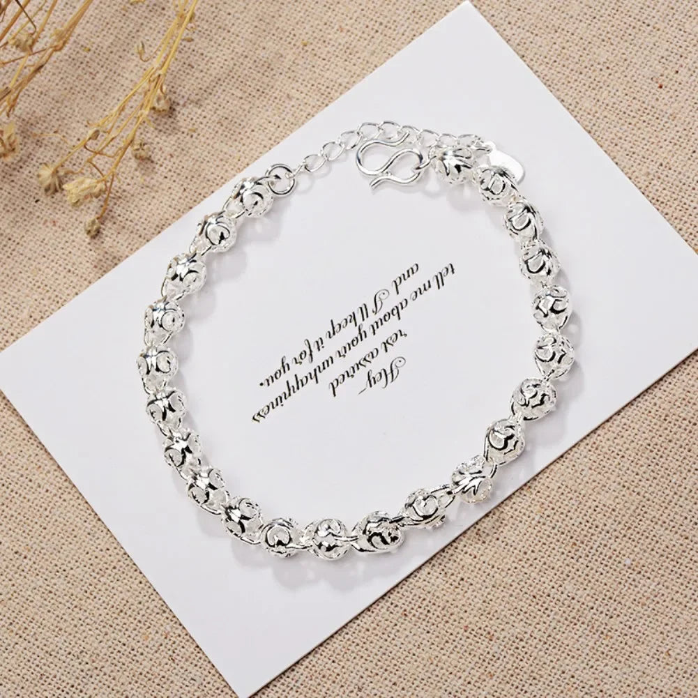 20,32 cm 18K Goldarmband 5MM seitliches Kettenarmband für Frauen Männer Mode Hochzeit Verlobung 925 Sterlingsilber Schmuck Geschenke