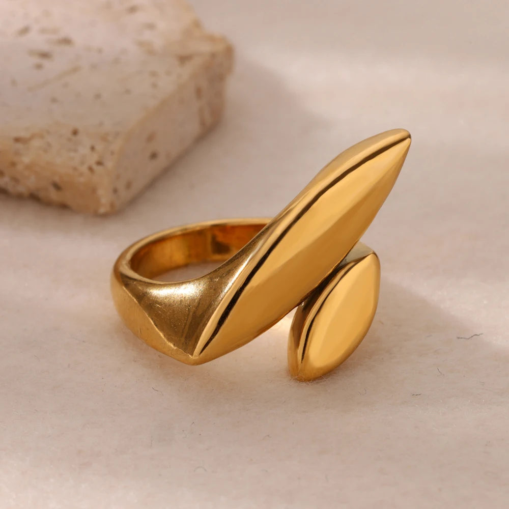Einzigartige unregelmäßige gebogene Ringe für Frauen, Vintage mattgoldfarben, geometrisch, verstellbar, Fingerringe, Punk Party Hochzeit Schmuck