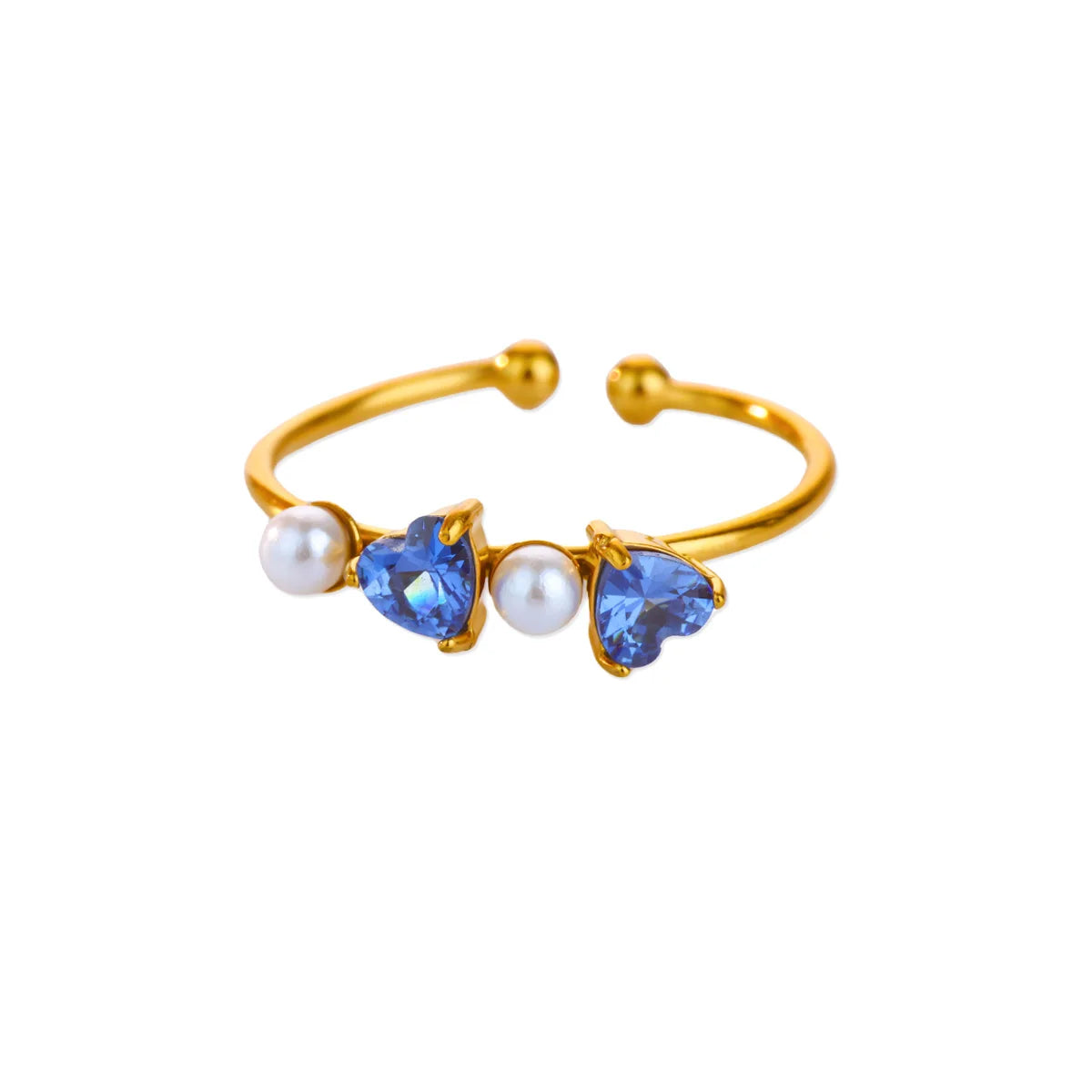 Edelstahl Vierblättriges Kleeblatt Ringe für Frauen Goldfarbe Zirkon Öffnung Paar Ring Ästhetischer Hochzeit Bohème Schmuck Geschenk