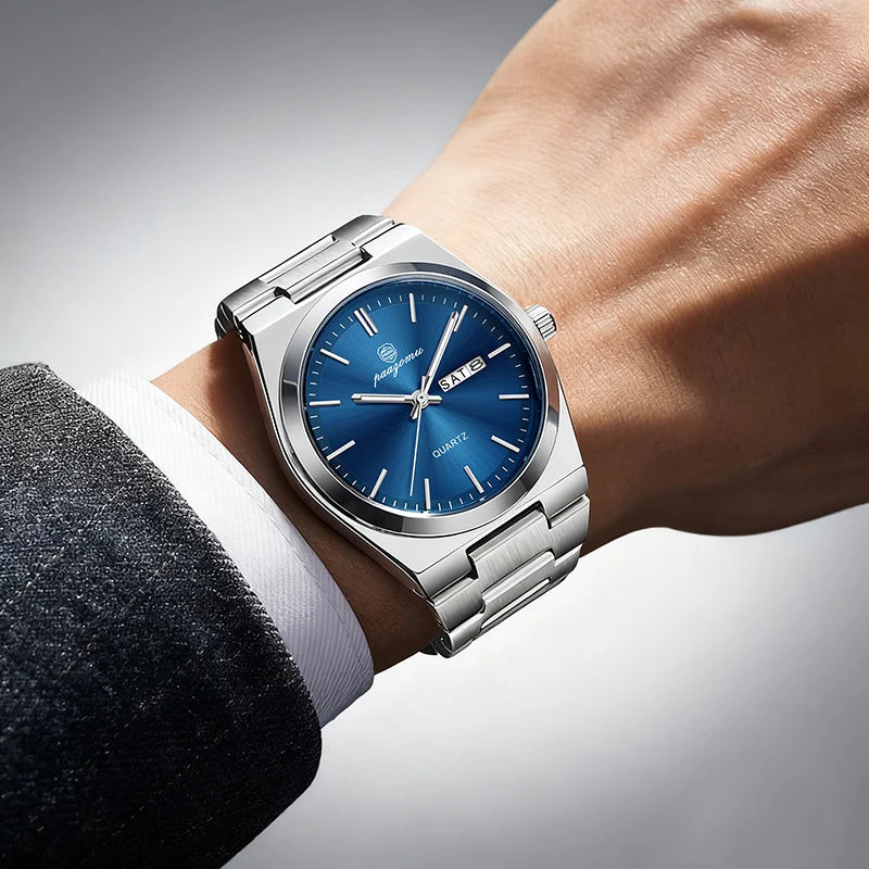 PAAZOMU Reloj de cuarzo ultrafino para hombres y mujeres, estilo minimalista, impermeable, luminoso, correa cómoda, regalo para la oficina diaria