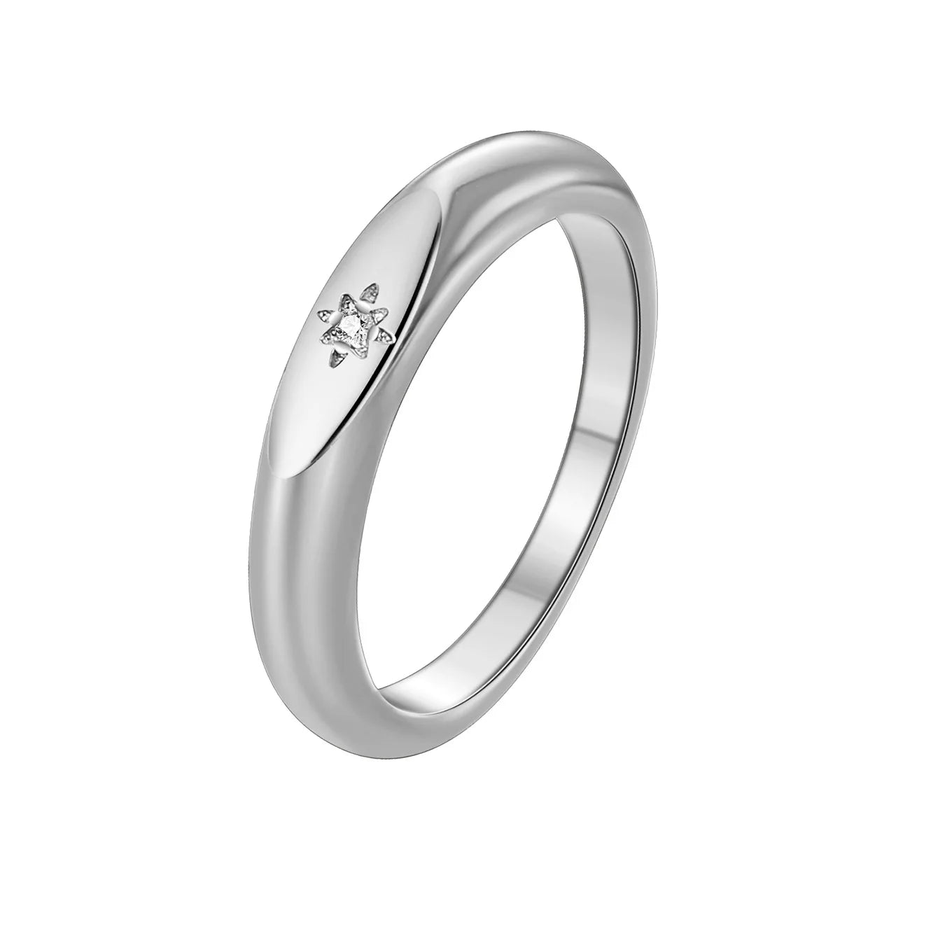 925 Sterling Silber Mode Hochzeit Nordstern Ring für Frauen Cubiz Zirkon Fingerringe Weiblicher Verlobungsschmuck Zubehör