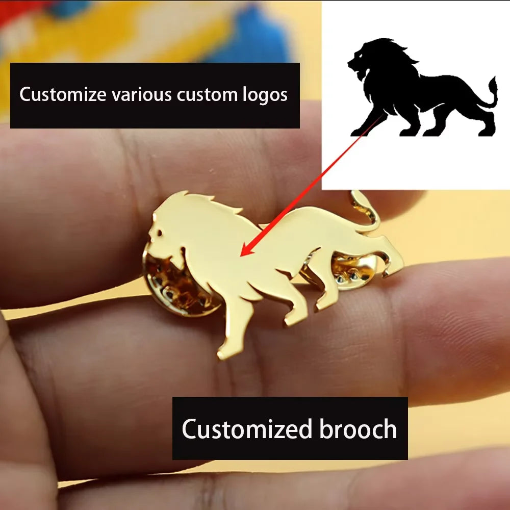 Custom Any Logo Image Brooch Stainless Steel Pins For Men Gentlemen Clothing Accessories Wedding Birthday Brooches Jewelry Gift