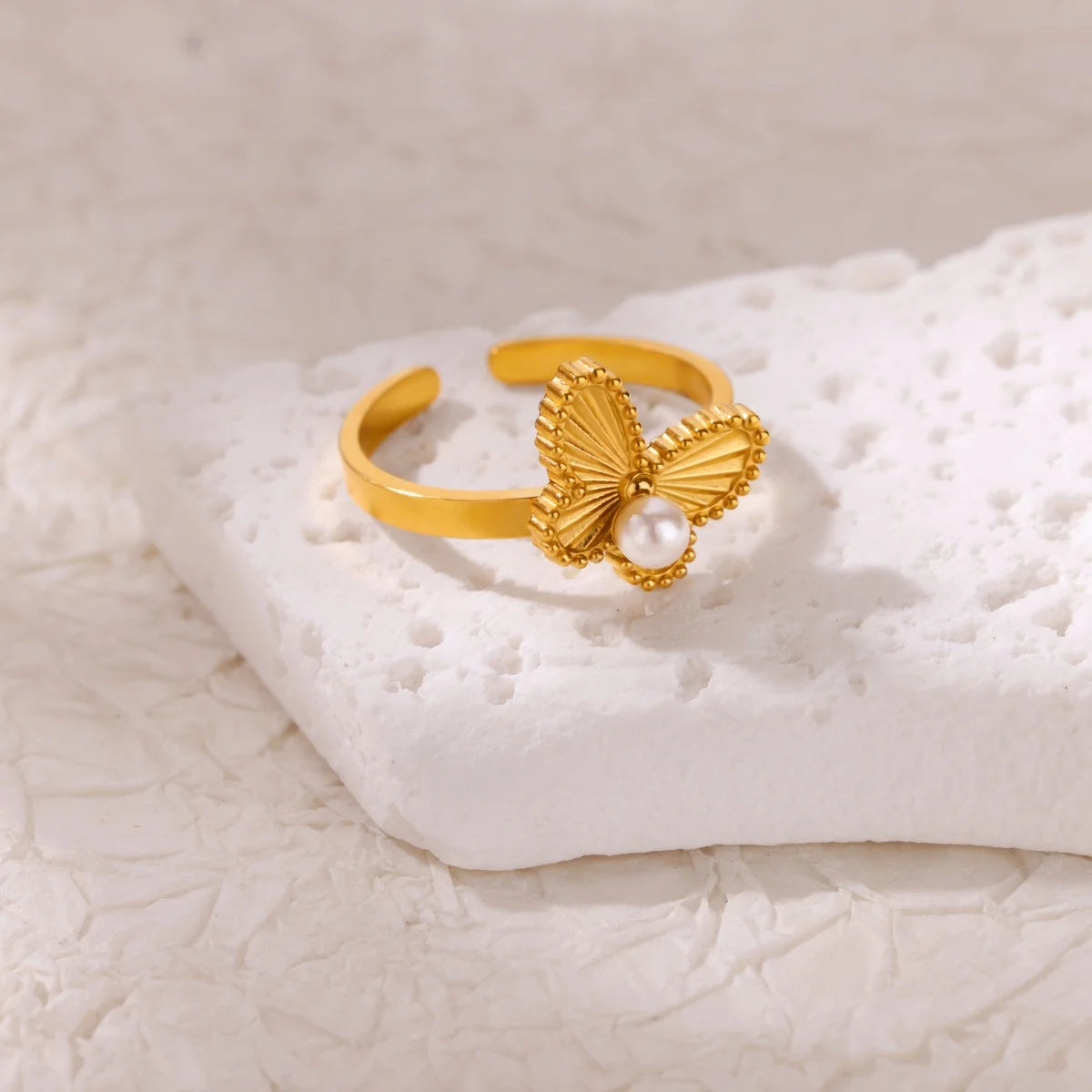 Mode Luxus Zirkon Schmetterlingsringe für Damen Edelstahl Offener Fingerring Trendiger Hochzeitsfeier Ästhetischer Schmuck Geschenk
