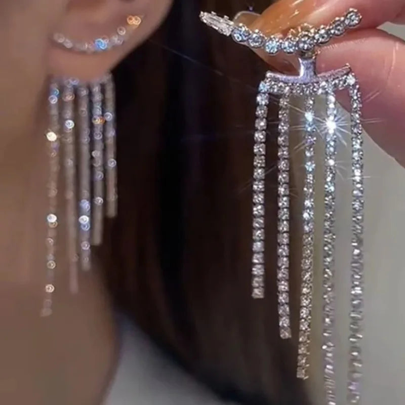 Y2K Unregelmäßige Flüssige Ohrringe für Damen Silberfarben Hip-Hop Punk Mode Geometrischer Ohrclip Mädchen 2024 Trendiger Party Schmuck