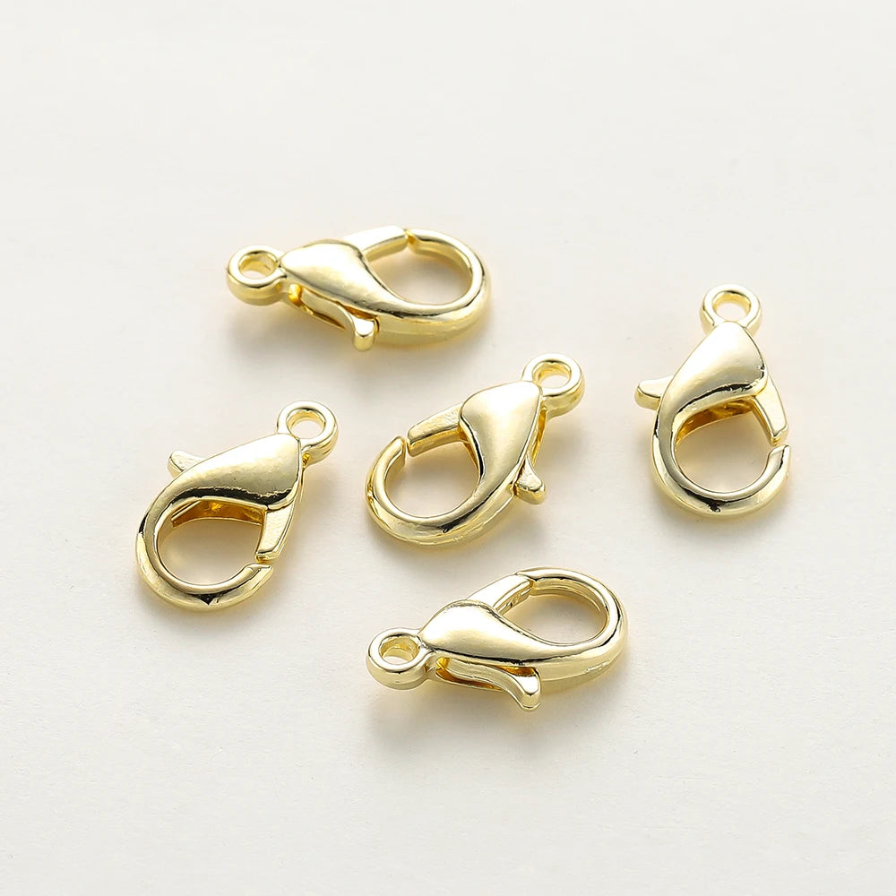 10 unids/lote 14K 18K Cadena Extensora de Collar Chapada en Oro con Cierres de Langosta y Anillas de Salto para la Fabricación de Joyas y Bolsos Artesanales DIY