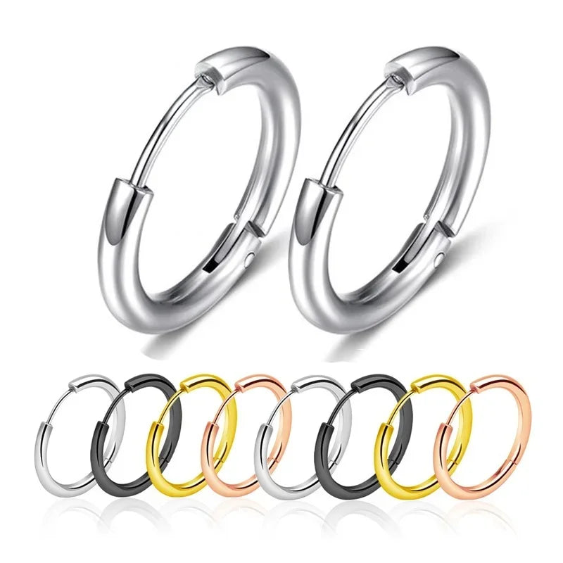 10/20 Stücke Minimalistische 316L Edelstahl Kleine Creolen Für Frauen Männer Klassische Runde Ohrringe Mode Ohrpiercing Schmuck
