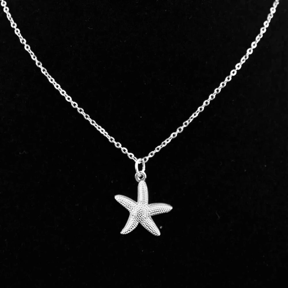 DOTIFI  Beach Wind Shell Starfish Pendant Pendant Stainless Steel Necklace Female Fashion Simple Personalized Necklace Jewelry