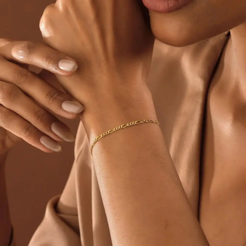 SUNIBI Edelstahlarmband für Damen Goldfarbe Charm Fashion Figaro Gliederkette Armbänder Schmuck Großhandel/Dropshipping