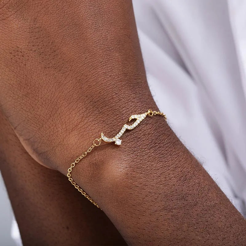 Zirkonia-Armband für Damen und Herren mit arabischer Liebesbotschaft, islamisches Kristall-Freundschaftsarmband, Pulseras Hombre BFF, Schmuck 2025