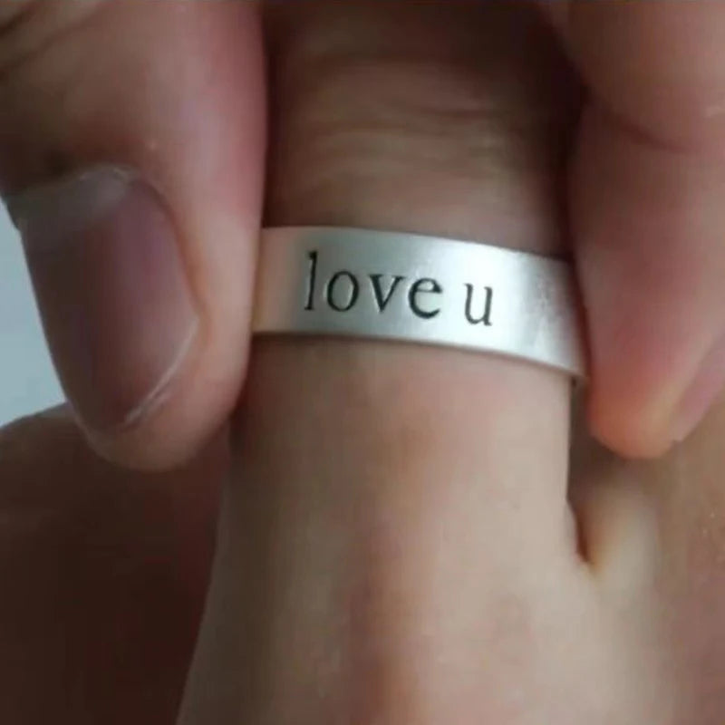 1PC Unique Design Sense Letter Handprint Ring For Men Women Versatile Fashion Couple Ring Personalized Simple Ring Jewelry Gifts