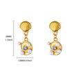 Elegante Imitationsperlen-Ohrringe für Damen Edelstahl Herz Schmetterling Muschel Tropfenohrringe Luxuriöser Ästhetischer Schmuck als Geschenk