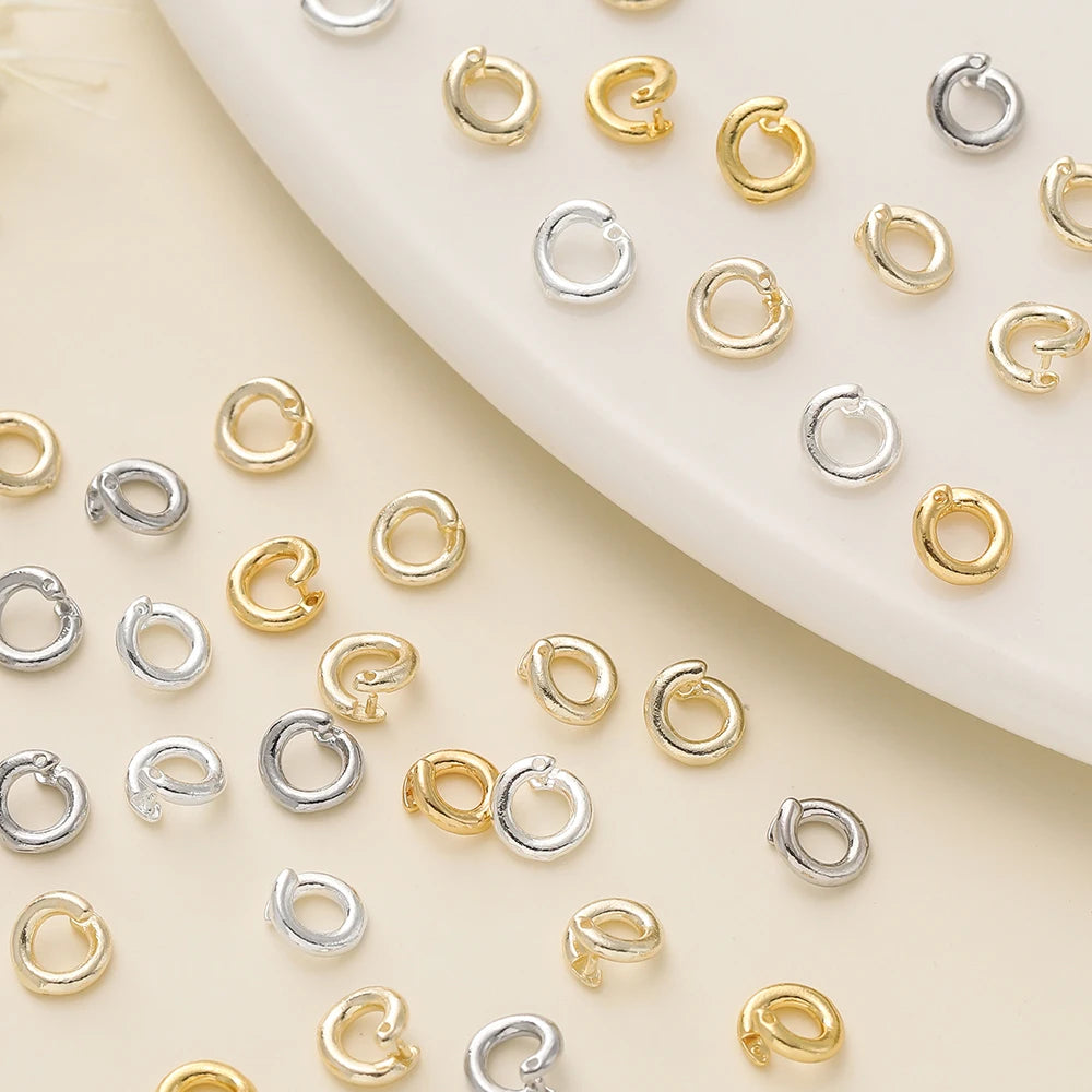 10 Stück/Packung 14/18K vergoldete offene Biegeringe Spaltringe Verbinder für Halsketten Armbänder Schmuckherstellungszubehör