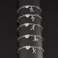 Stainless Steel 26 Letters English Initial Letter Heart Bracelet DIY Personalized Name Bracelets Women Anniversary Jewelry Gifts