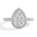MINTYBOX S925 Sterlingsilber Moissanit Verlobungs-Halo-Ringe für Damen 1,15 Karat im Labor gezüchteter Diamantring 18K vergoldeter edler Schmuck