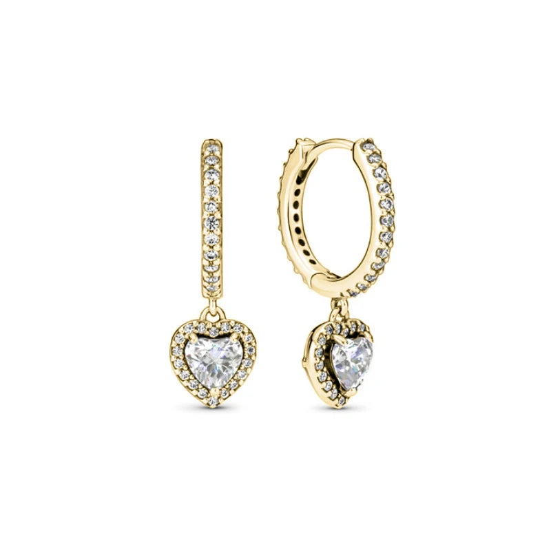 Neue S925 Silber Herz-Stein-Ohrstecker geeignet für Valentinstag, Muttertag, Jubiläumsgeschenk DIY Charm-Schmuck