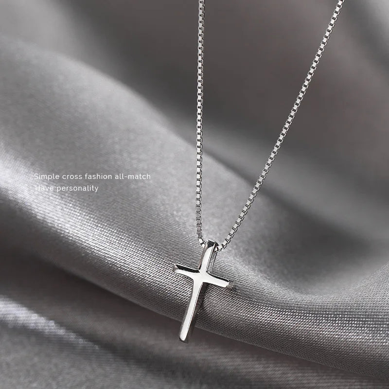Colgantes de cruz de plata de ley 925, collares femeninos para mujer, joyería de calidad de lujo, dijes exquisitos y elegantes, accesorios de plata 925