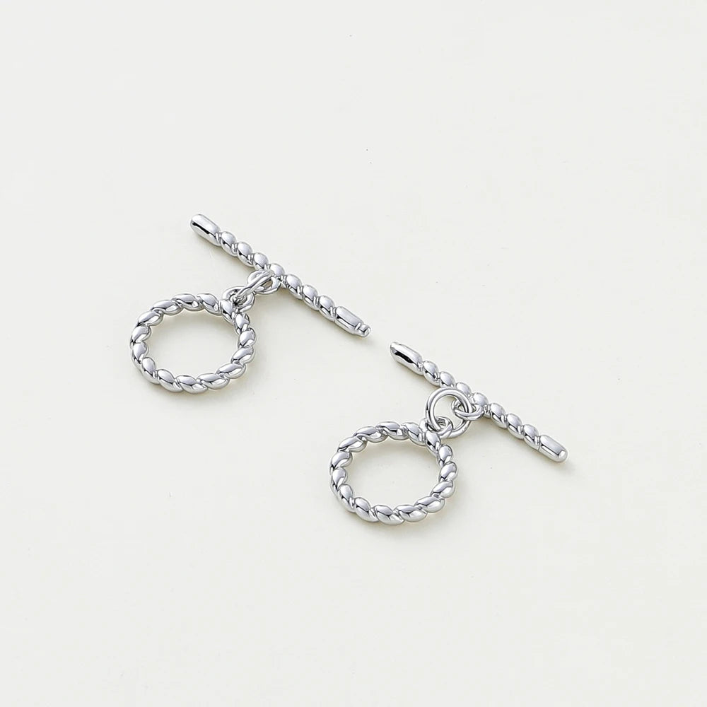 4 Sets 14K/18K Vergoldetes Messing O-Knebelverschluss-Verbinder für DIY Armband Halskette Schmuckherstellung Zubehör