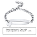 Individuelles personalisiertes Namens-ID-Armband für Mädchen und Jungen, Edelstahl-Gliederketten-Kronenarmband, nicht allergisch