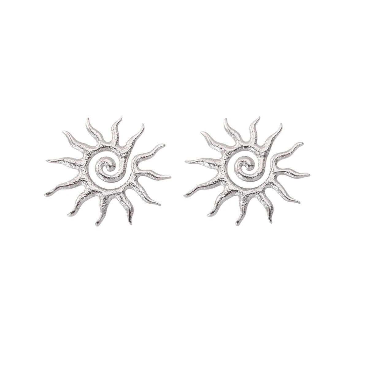 Retro Faden Sonnenohrringe für Damen Goldfarbene Edelstahl Geometrische Ohrringe Hip Hop Party Schmuck Geburtstagsgeschenke