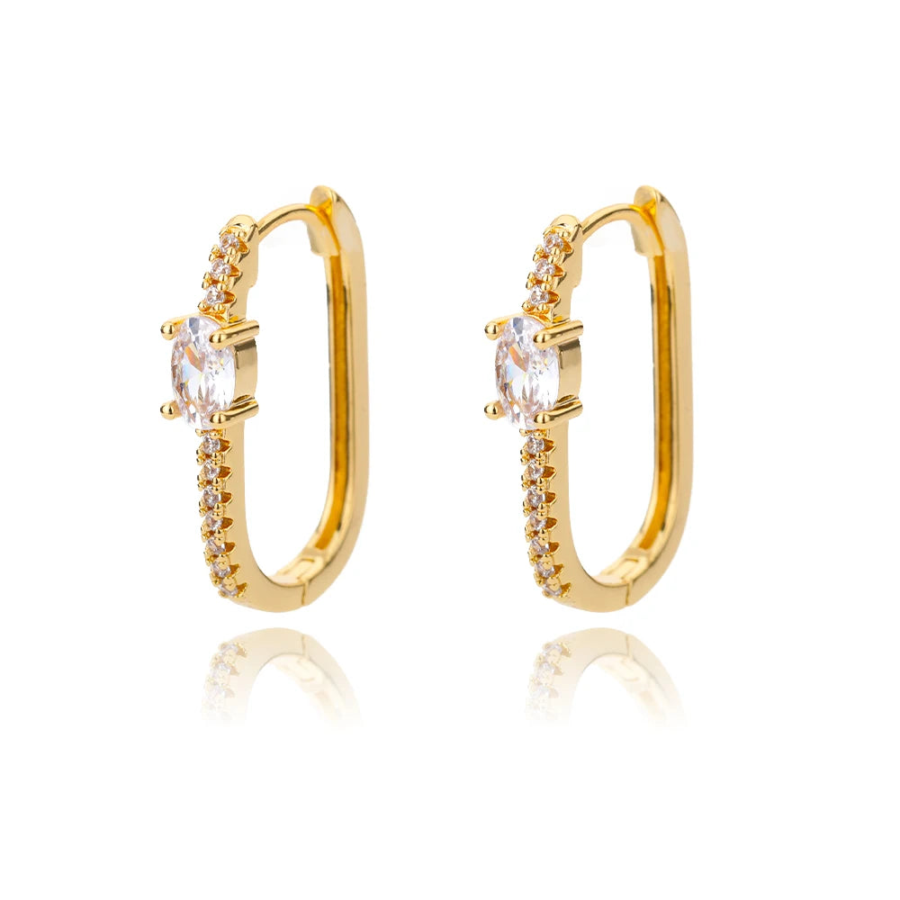 Minimalistische Zirkon-Rundohrringe für Frauen Edelstahl Unregelmäßige Ohrringe Mode Party Hochzeit Schmuck Geschenk Bijoux Femme 2022