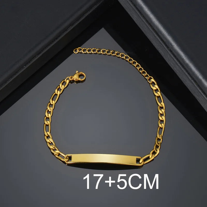 Bluelory personalisiertes Armband für Herren und Damen, Edelstahl, verschiedene Stile, leeres Namensschild, Herzarmband, Party-Schmuckgeschenk