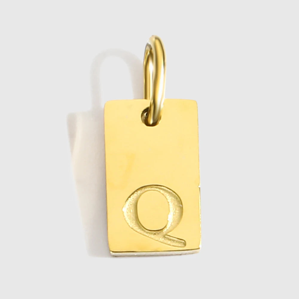 Alphabet-Anhänger für Halsketten, Edelstahl-Schmuck, DIY gravierte Schriftzüge, Accessoires, Damenschmuck