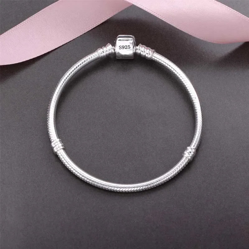 Handgemachter Original Feinschmuck 925 Sterling Silber Charm Armband Weiche Glatte Schlangenknochen Armbänder für Frauen
