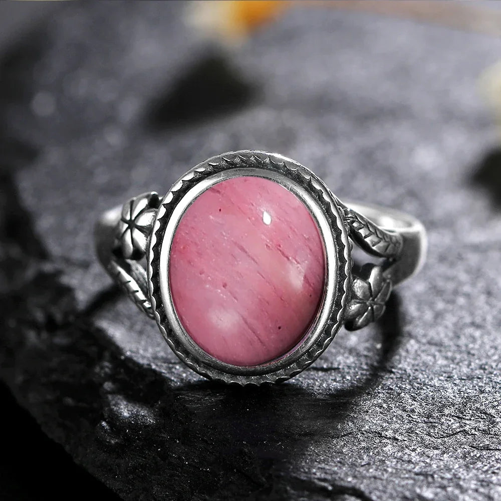 Vintage Silberring Damenschmuck Natürlicher Mondstein Tigerauge Personalisierte Ringe für Frauen Bijoux Hochzeitsschmuck Geschenk S925