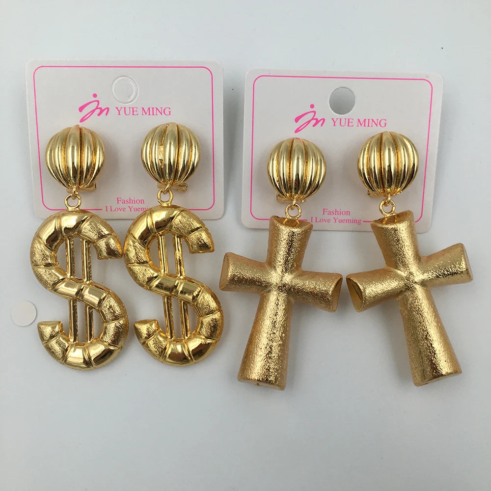 Einfache Modeohrringe für Frauen Mädchen Geometrische Dubai Vergoldete Ohrhänger Exquisiter Kreativer Hochzeit Brautschmuck Party