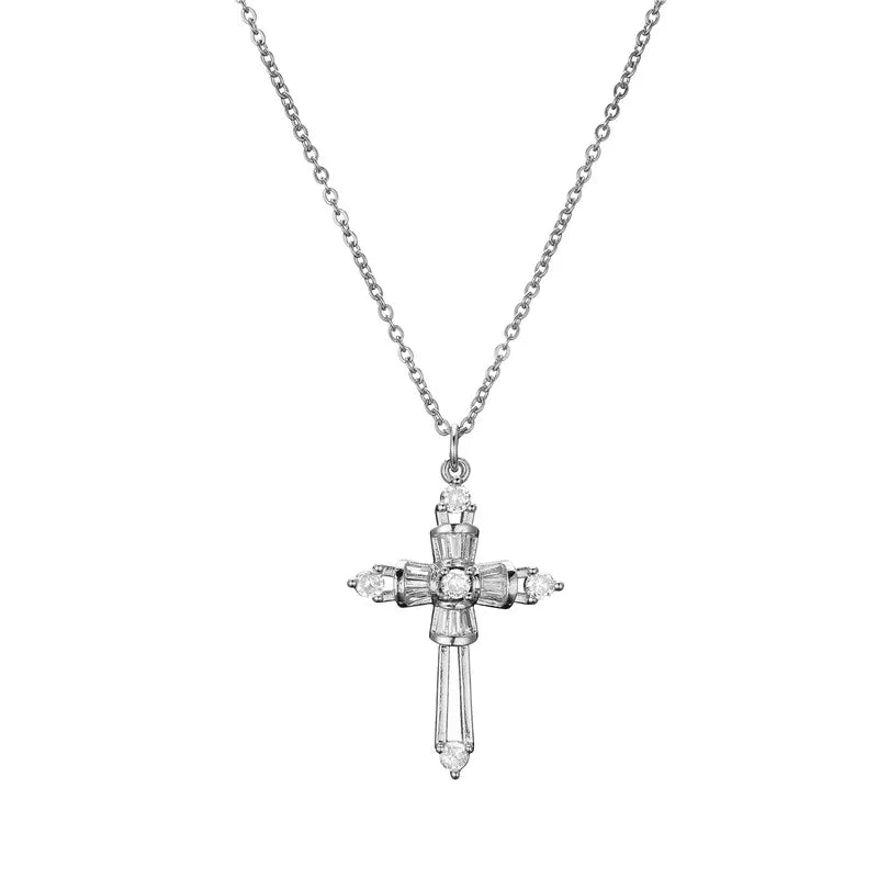 NEWBUY Unique Design Eagle Heart Cross Pendant Gold Color 316L Stainless Steel Chain Necklace CZ Party Jewelry Femme Bijoux