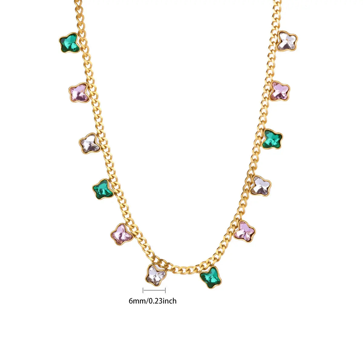 Collares con colgante de mariposa de circonita de lujo para mujer, cadena de acero inoxidable chapado en oro, collar, joyería de boda, novedad de 2025
