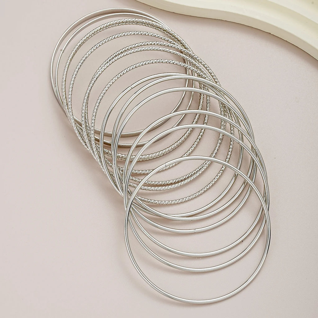 14-teiliges trendiges, übertriebenes Metallarmband-Set für Damen, Boho dickes Charm Curb Cuban Armband Armreifen Modeschmuck Geschenk 2024
