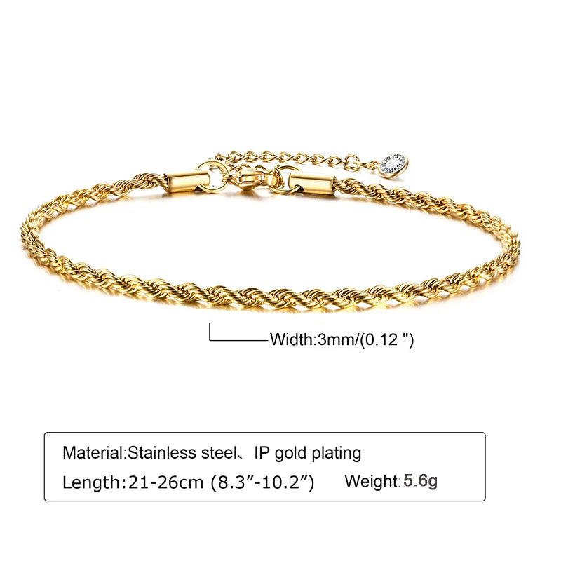 Fußkettchen Armband für Beine aus Edelstahl, wasserdicht, verstellbar, Strandperlen, Kugel, kubanische Gliederkette, Sommer, Boho-Fußschmuck für Damen