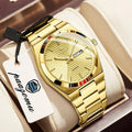 PAAZOMU Reloj de hombre de lujo original, a la moda, luminoso, impermeable, cronógrafo, con fecha, para hombre, de cuero, de cuarzo, Reloj