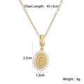 NEWBUY Trendy Gold Color Shiny AAA CZ Zircon Virgin Mary Pendant Necklaces For Women Gift