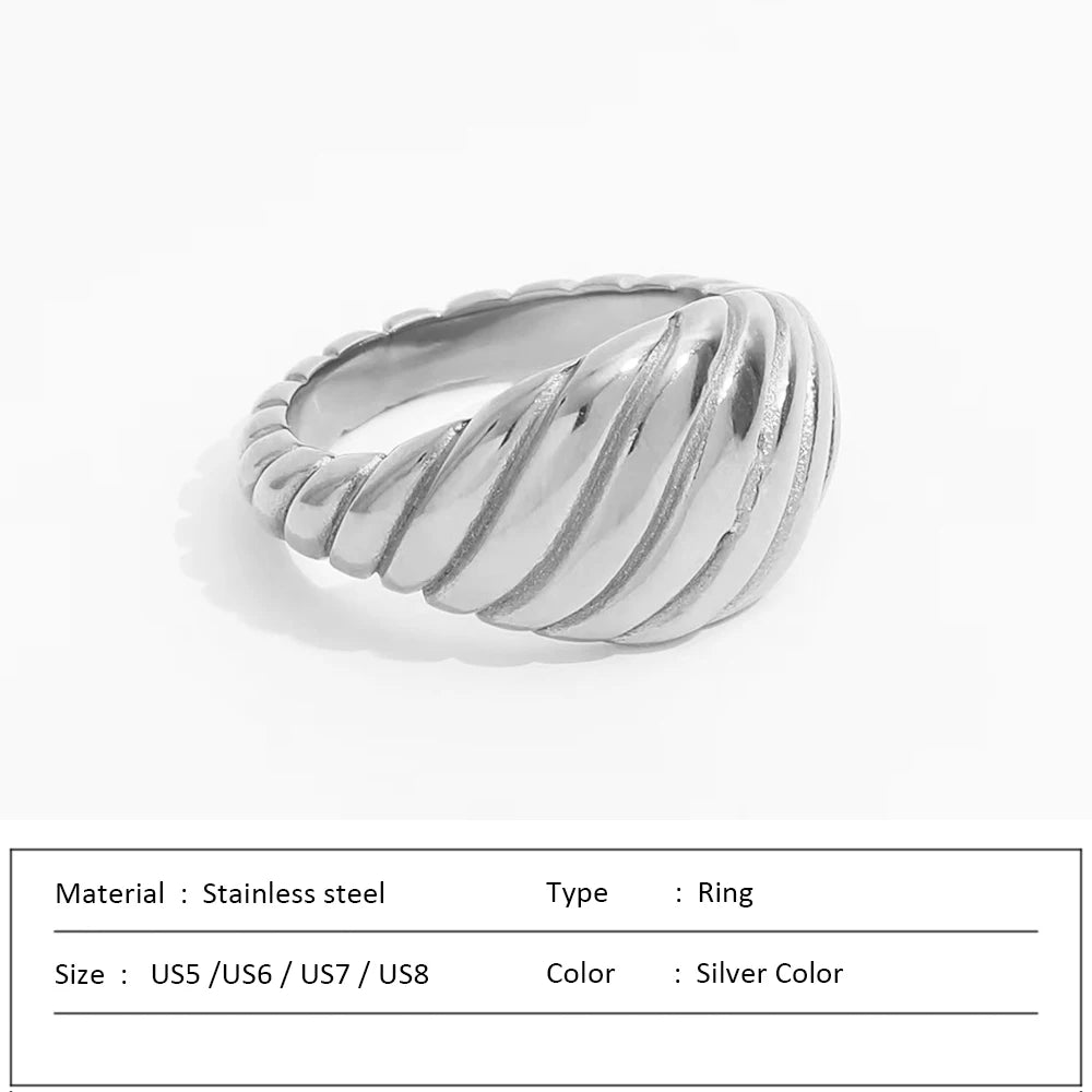 Anillo de acero inoxidable impermeable para mujer, anillo de corazón que no se decolora, anillos de metal elegantes, joyería sencilla, novedad, venta al por mayor, Dropshipping