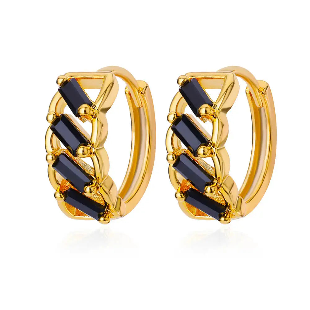 Luxus Blaue Zirkon Ohrringe für Damen Edelstahl Ohrringe 2024 Trendiges Neues Design Goth Schmuck Ohrringe Damen