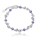 925 Sterling Silber Herzförmiges Armband für Damen Retro Koreanisch Vielseitig Blau Kristall Charm Armbänder Original Partyschmuck