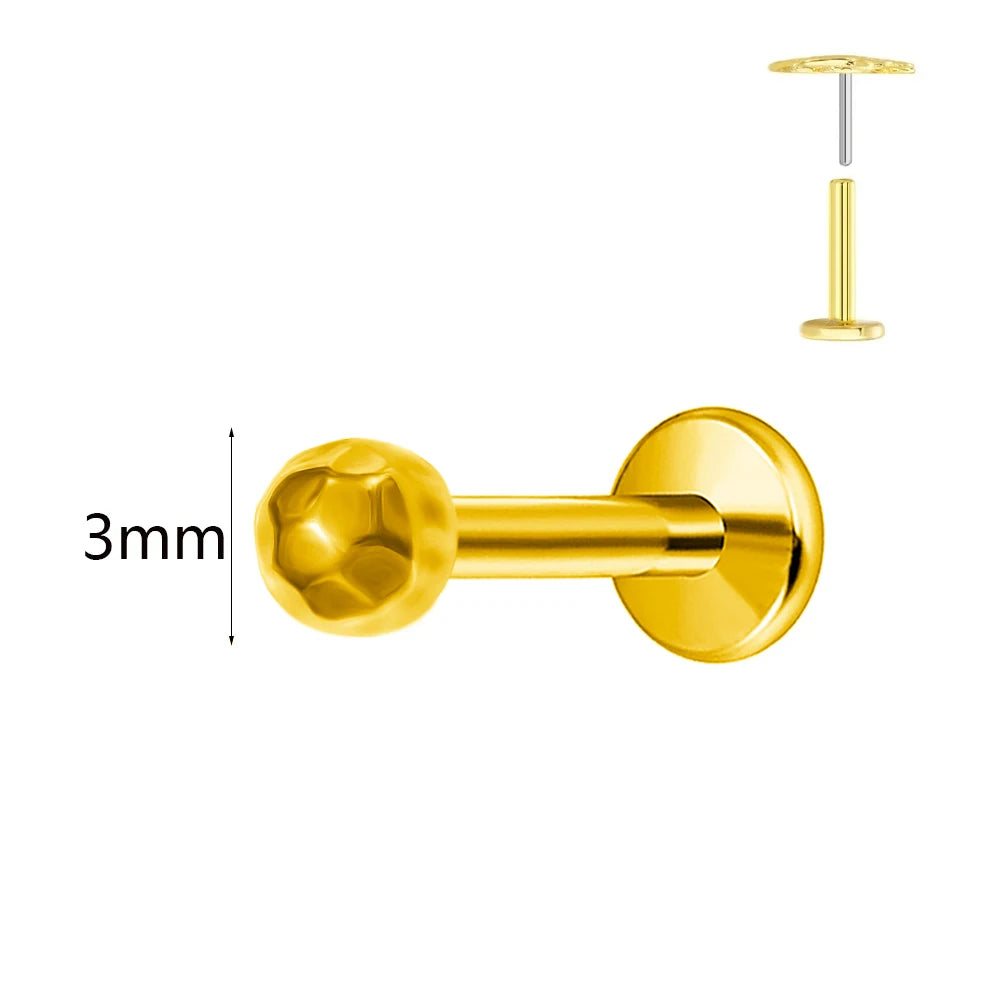 ASTM F136 G23 Titan Hasenohren Piercing Ohrstecker Push-In Threadless Labret 16/18/20G Knorpel Körperschmuck